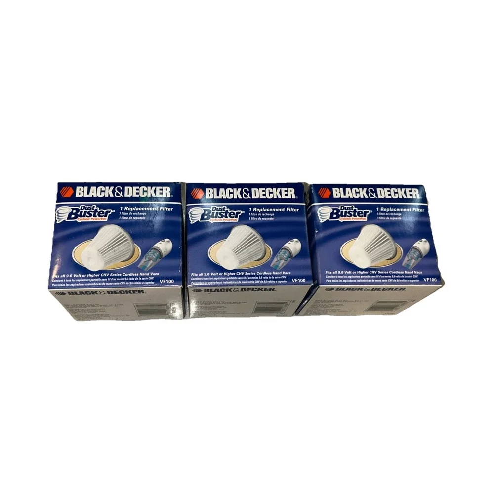 (3) NEW! Black+Decker Replacement Filters For Dust Buster Cyclone PowerVac VF100